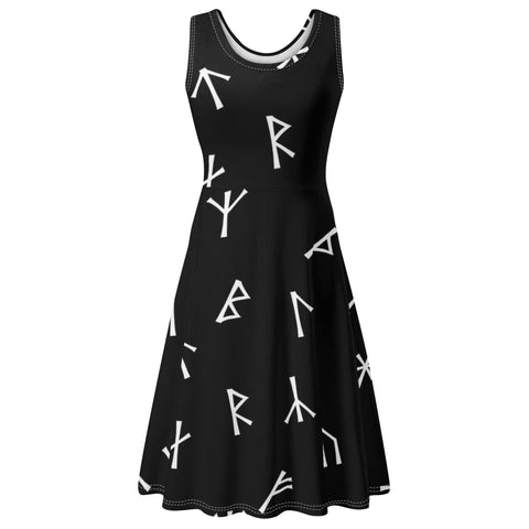 Younger Futhark Runic Tank Dress with Pockets