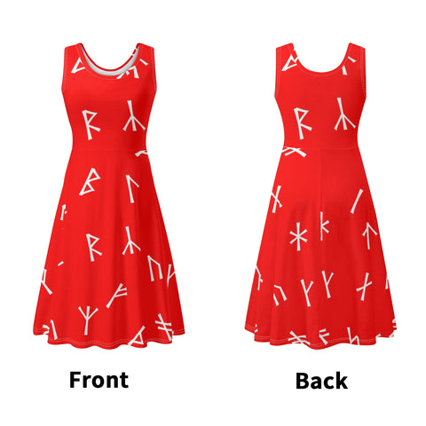 Younger Futhark Runic Tank Dress with Pockets