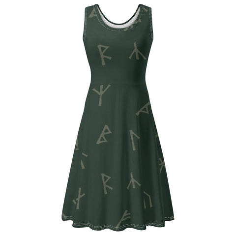 Younger Futhark Runic Tank Dress with Pockets
