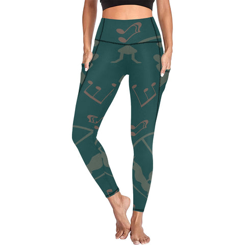 Musicians Goddess Petroglyph Leggings with pockets
