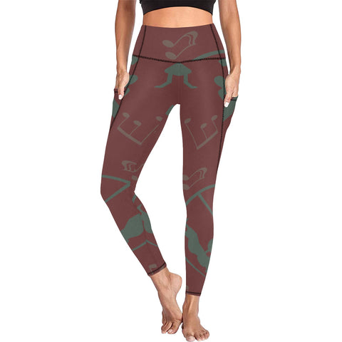 Musicians Goddess Petroglyph Leggings with pockets