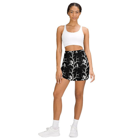 Raven A-line Skirt With under shorts and Pocket