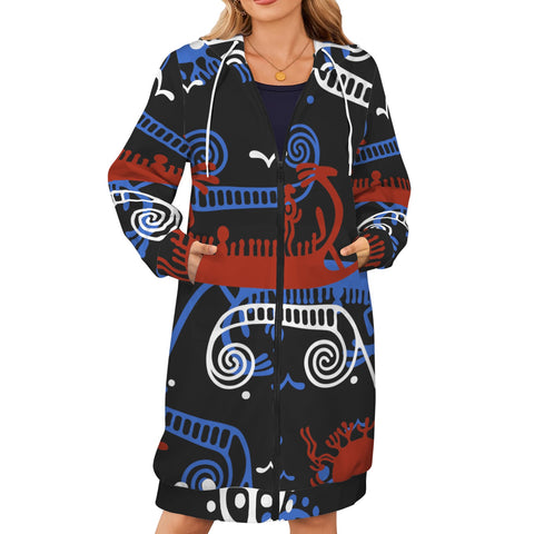 Winter Warm Petroglyph Fleece Long Hoodie