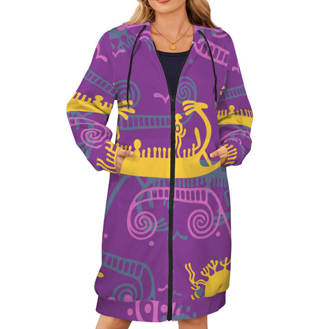 Winter Warm Petroglyph Fleece Long Hoodie