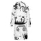 Sun and Sea Petroglyph Hooded Zip-Up Sweatshirt Dress