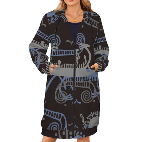 Winter Warm Petroglyph Fleece Long Hoodie