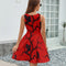 Red Huginn and Muninn Wrap Skater Dress