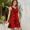 Red Huginn and Muninn Wrap Skater Dress