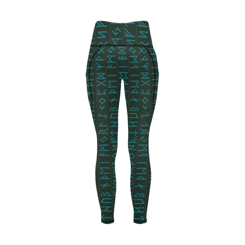 Elder Futhark High Waist Leggings with Pockets