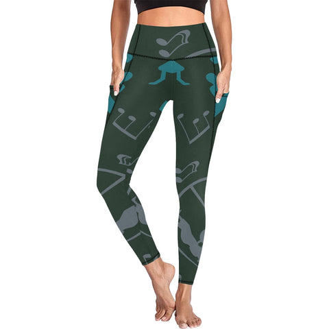 Musicians Goddess Petroglyph Leggings with pockets