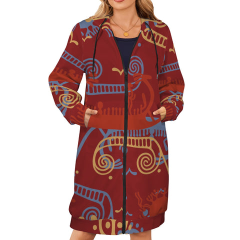 Winter Warm Petroglyph Fleece Long Hoodie
