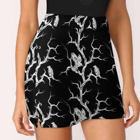 Raven A-line Skirt With under shorts and Pocket