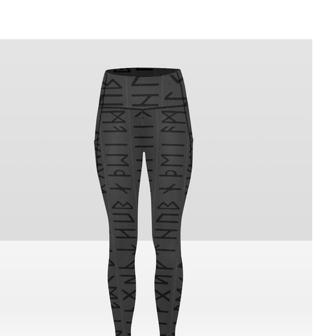 Elder Futhark High Waist Leggings with Pockets