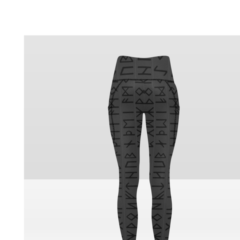 Elder Futhark High Waist Leggings with Pockets