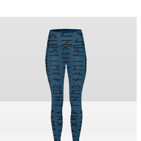 Elder Futhark High Waist Leggings with Pockets
