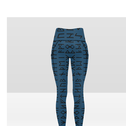 Elder Futhark High Waist Leggings with Pockets