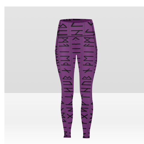 Elder Futhark High Waist Leggings with Pockets
