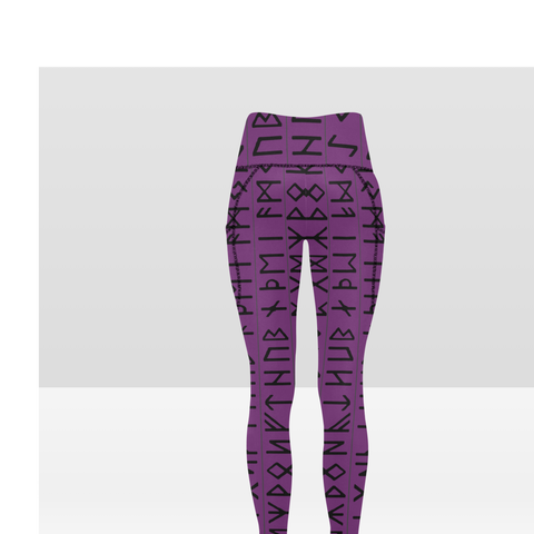 Elder Futhark High Waist Leggings with Pockets