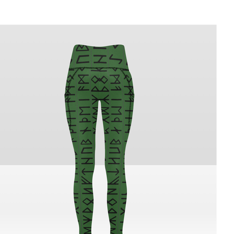 Elder Futhark High Waist Leggings with Pockets