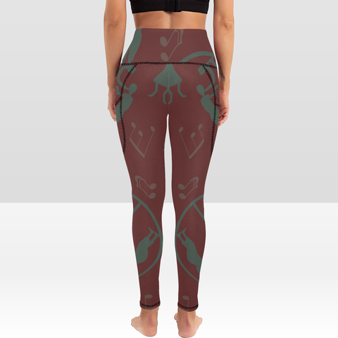 Musicians Goddess Petroglyph Leggings with pockets