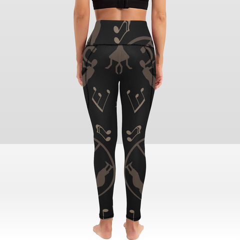 Musicians Goddess Petroglyph Leggings with pockets