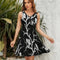 Black Huginn and Muninn Wrap Skater Dress