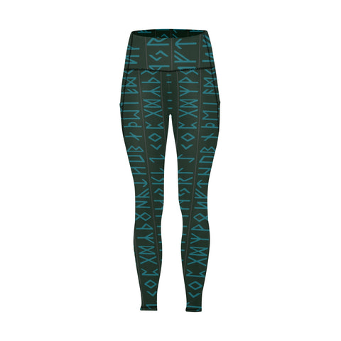 Elder Futhark High Waist Leggings with Pockets