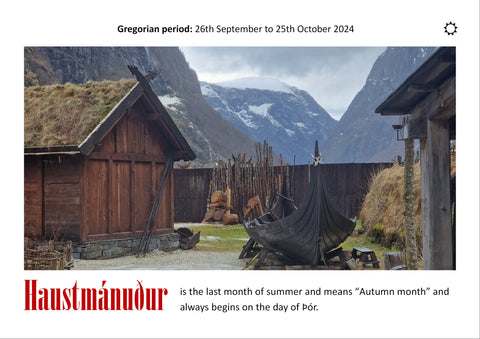 The Old Norse Calendar 2024-25 - valid until 24th September 2025