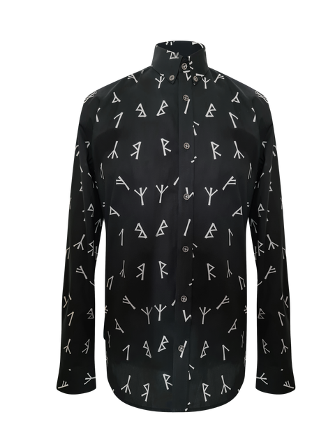 ** FLASH SALE ** Younger Futhark Runes Button Down Cotton Shirt