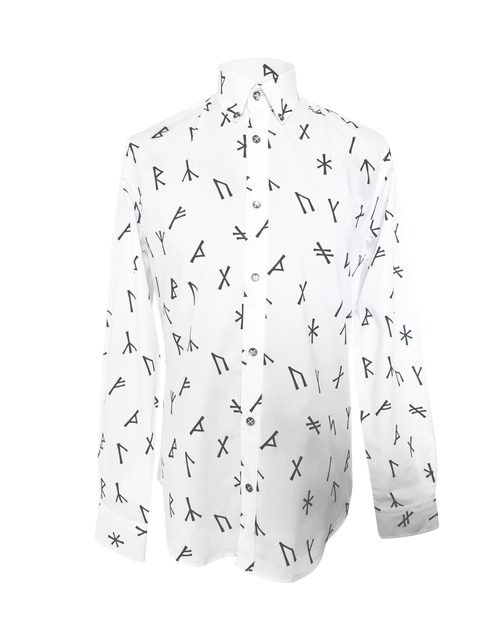 ** FLASH SALE ** Younger Futhark Runes Button Down Cotton Shirt